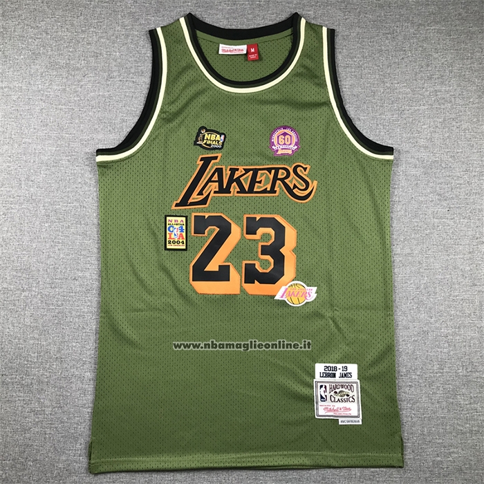Maglia Los Angeles Lakers LeBron James #23 Mitchell & Ness 2018-19 Verde